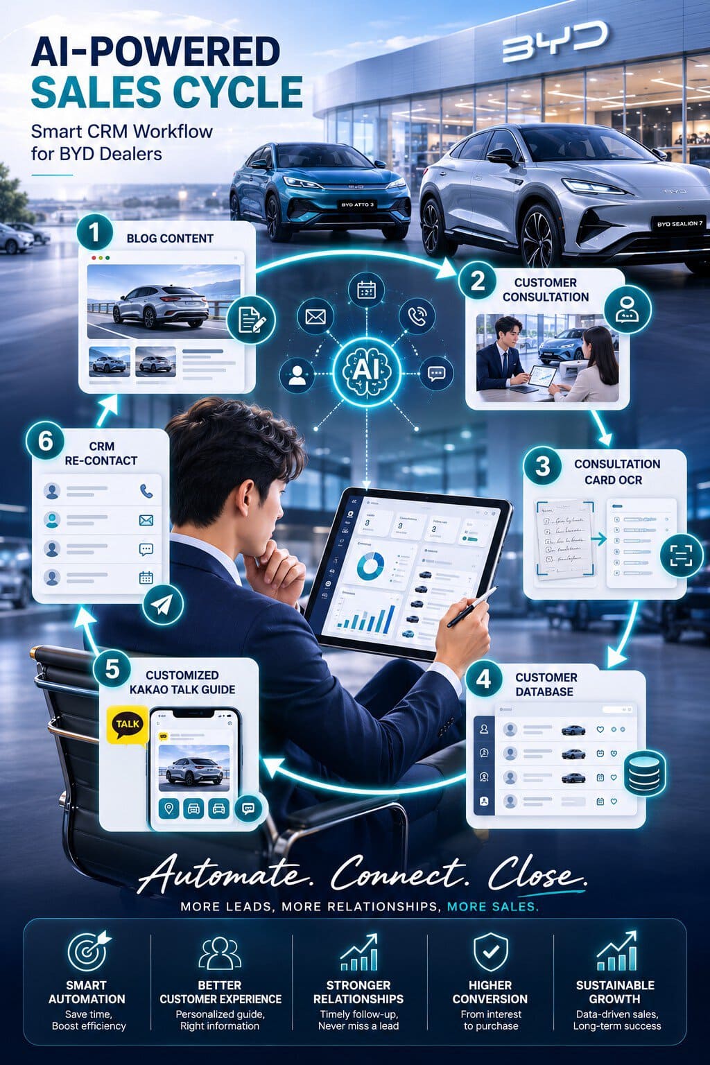 강알피 BYD, 자동차 영업의 흐름을 하나로 연결하는 AI 자동화